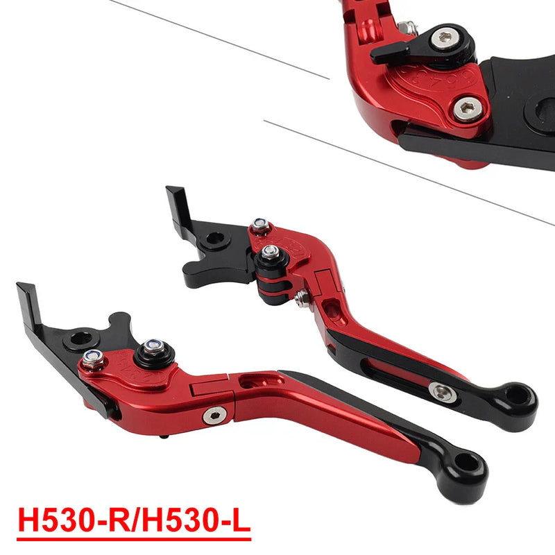 Yamaha TMAX 500 530 560 CNC Red Extendable Brake Clutch Levers (2001-2023)