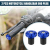 Motorcycle End Plugs 18-20mm 32mm OD Aluminum Alloy Blue 2 x