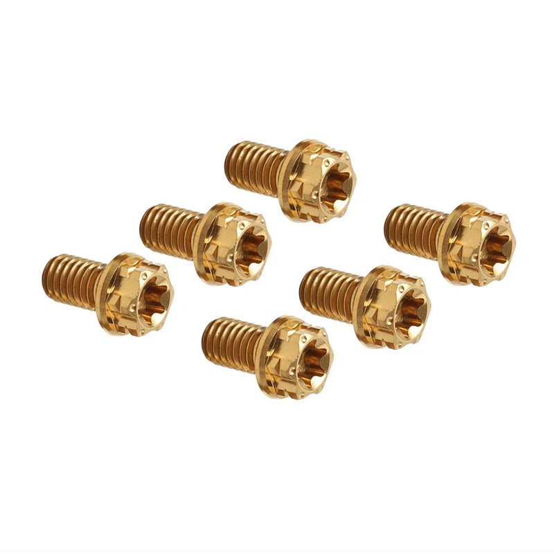Bike Motorcycle 6pcs M6x30mm Titanium Torx Head Flange Bolts