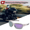 Set Motorcycle Riding Goggles Purple Lens White Colorful Frame PC UV400