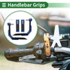Motorcycle Handlebar Aluminum Alloy Blue Rubber Hand Grips Cover Kit