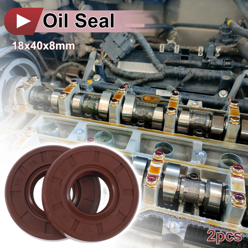 Vehicle Oil seal / 2 x 18x40x8mm / Rotary shaft seal FKM brown