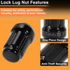 Honda Toyota Black M12x1.5 Tire Wheel Locking Nuts  with Socket Key