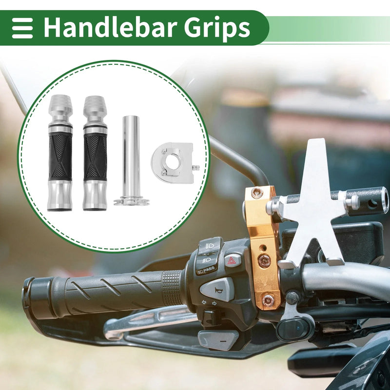 Motorcycle Motorcycle Hand Grips Cover Handlebar Throttle Grips Silver Tone