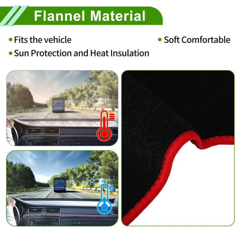 Mitsubishi Delica B34A B35A B37A B38A Dashboard Cover Black Red Flannel (1986-1994)