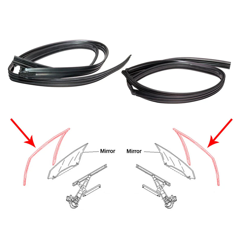 Honda Fit / Jazz GD1 / GD3 / GD4 2001-2008 Front Door Window Glass Run Channel Set