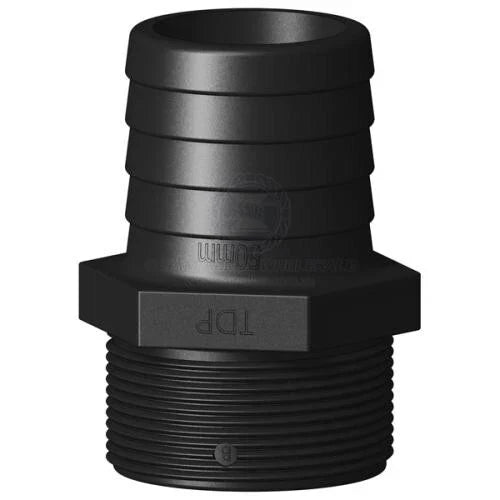 2" BSP Black Fitting Trudesign Tail 50mm Straight Male Thread
