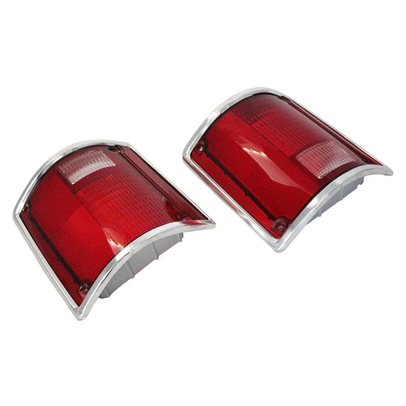 Chevrolet C10 C20 C30, GMC C15 C25 Tail Light Lens with Chrome Bezel (1973-1987)