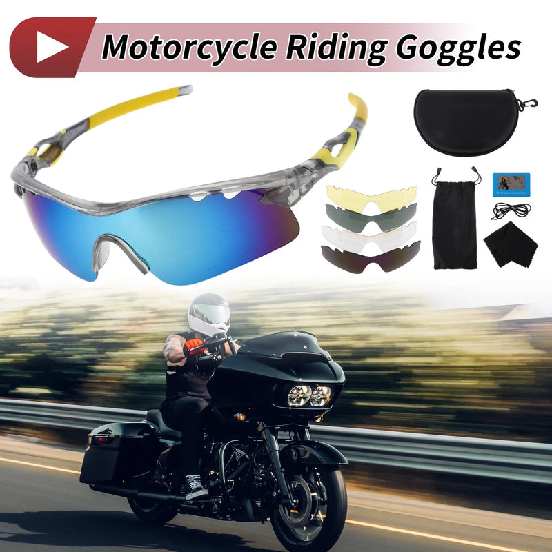 PC Cycling Sunglasses 1 Set Motorcycle Riding Goggles