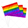 100 x Small Gay Lesbian LGBT Pride Mini Flags 14 x 21 cm