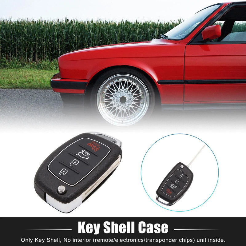 Hyundai Santa Fe Ix45 Ix35 I30 4 Button Black Car Key Fob Shell Case