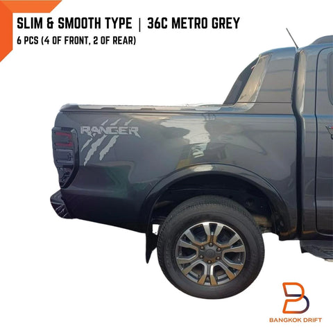 Ford Ranger T6 36C Metro Grey Slim Fender Flares (2015-2018)