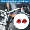 Right Hand M8x1.25 Motorcycle Mirror Hole Plugs Red Motorcycle Mirror Screws