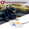 Motorcycle Motorcycle Riding Goggles Light Blue Lens Silver Tone Frame PC TPU