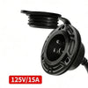 Outdoor RV 15A 125V Shore Power Receptor Rear Cover with 14AWG Wire