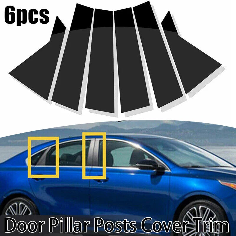 Kia Forte Sedan Gloss Black Door Window Pillar Post Cover Trim (2019-2023)