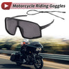 Set Motorcycle Riding Goggles Black Lens Black Gray Frame PC UV400