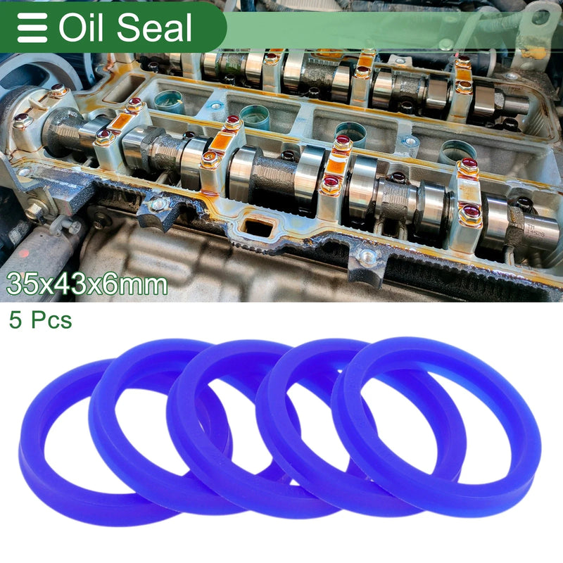 Oil Seal 35x43x6mm TPU Rotary Shaft Seal 5 Pcs