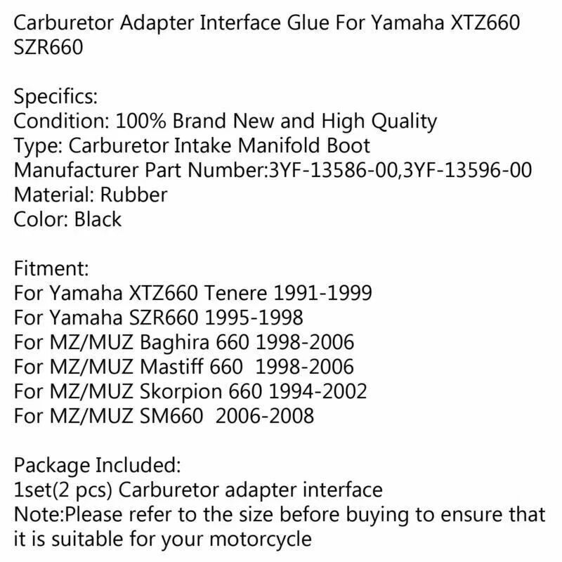 Yamaha XTZ 660 D N Tenere Intake Manifold Kit (1991-1999)