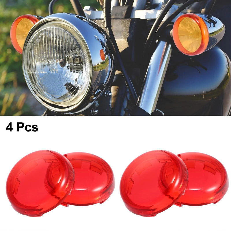 Harley Dyna Street Glide Red 4pcs Turn Signal Light Lens Covers Front Rear