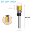 Woodworking 4pcs Milling Cutter Kit 1/4" Shank Flush Trim Router Bits