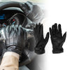 L Motorcycle Glove Breathable Full Finger Sheepskin Outdoor Gloves Black 1 Pair