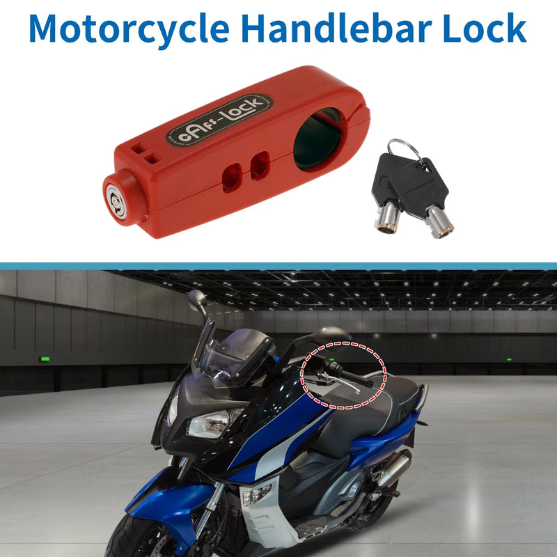 Motorcycle Lock / Universal / Handlebar Throttle Grip Red