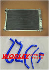 Ford AU Falcon 4.9L V8 Aluminum Radiator + Blue Silicone Hoses (98-02)
