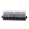 Car Compact 8 Way Fuse Box Holder LED Circuit