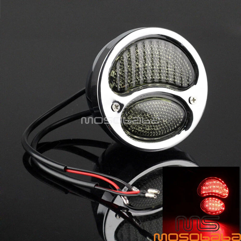 Harley, Honda, BMW, Bobber, Cafe Racer Chrome LED Brake Stop Taillights