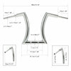 Harley Softail Sportster 16" Chrome Rise 2" Hanger Handlebars