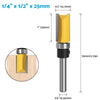 Woodworking 4pcs Milling Cutter Kit 1/4" Shank Flush Trim Router Bits