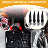 Motorcycle 4 Pcs 82mm M6 License Plate Screws Cover Black
