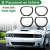 Dodge Challenger (2015-2024) ABS Black 4 x Car Headlight Trim Bezels