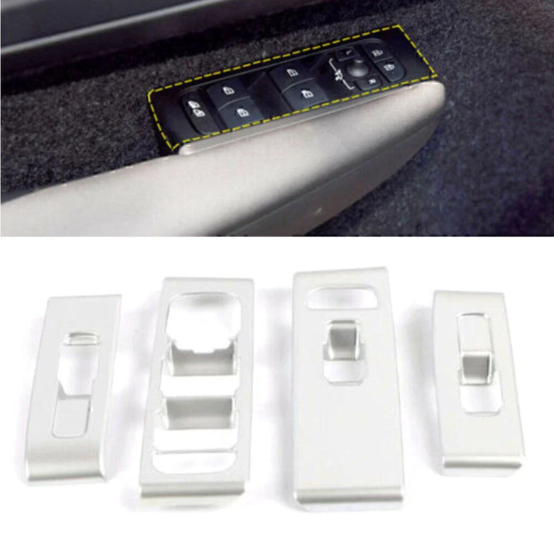 Volvo XC40 4 x Matte Silver ABS Window Switch Lock Cover Trim (2018-2021)