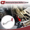 Bosuer M4 Folding Motorcycle Gear Shifter Lever Silver Tone Red Head