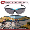 Motorcycle Riding Dark Gray Lens Blue Frame Cycling Sunglasses Goggles