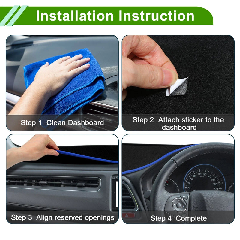 Mazda MX-5 ND RF Miata (2016-2023) Black Blue 1 Set Dashboard Cover Mat