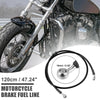 Motorcycle Hoses / 120cm 10mm / Braided Brake Clutch Oil Line Pipe Black