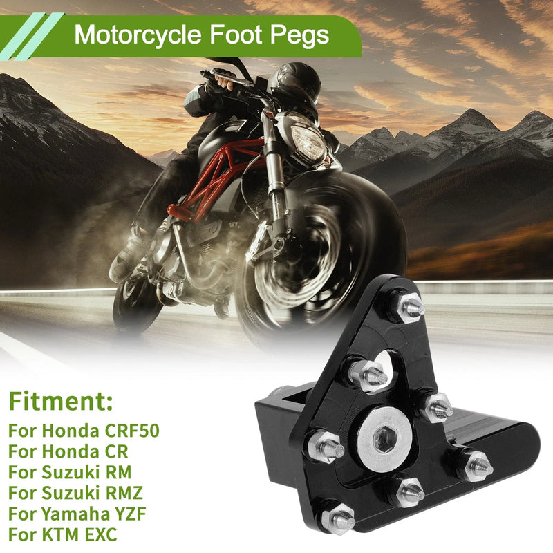 Honda CRF50 Motorcycle Footrests Black Foot Pegs (2004-2023)