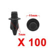 Toyota Vios 100 Pcs 7mm Hole Dia Car Bumper Push Clip Rivets Retainer