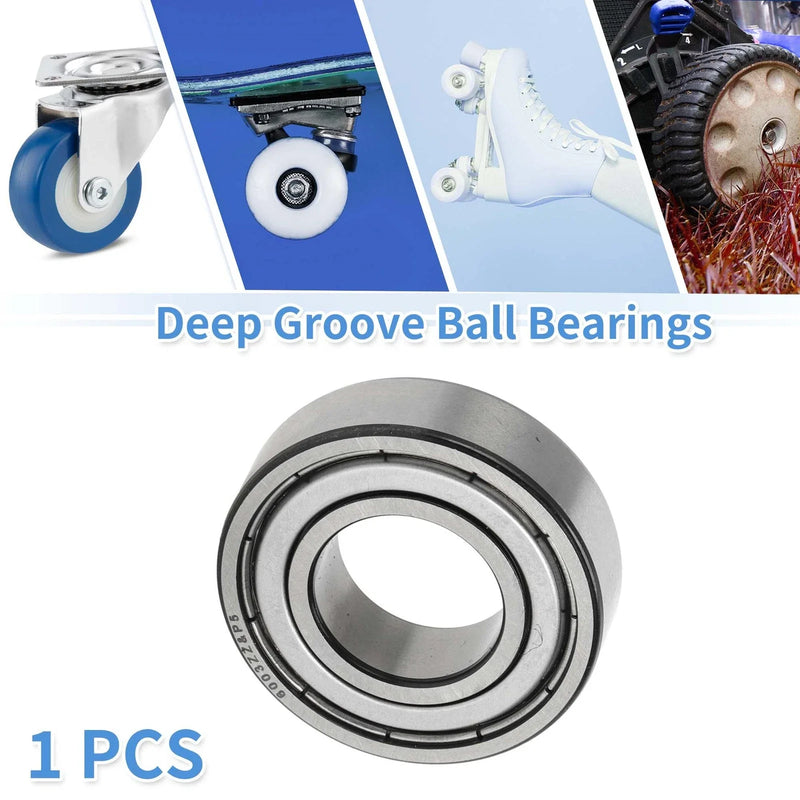 Make Model Deep Groove Ball Bearings 17*35*10mm 1Pcs Lubricated SilverTone