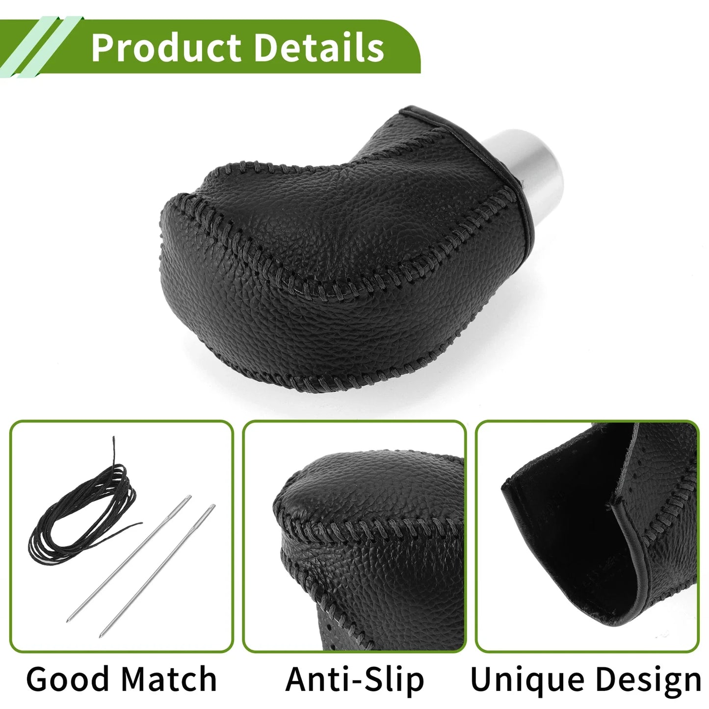 Car Gear Shift Knob Cover for Toyota Tacoma 2016-2022 - Pebbled Black