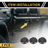Jeep Wrangler JL JLU 2018-2022 Black 3 x Car Exterior Door Key Jack Covers