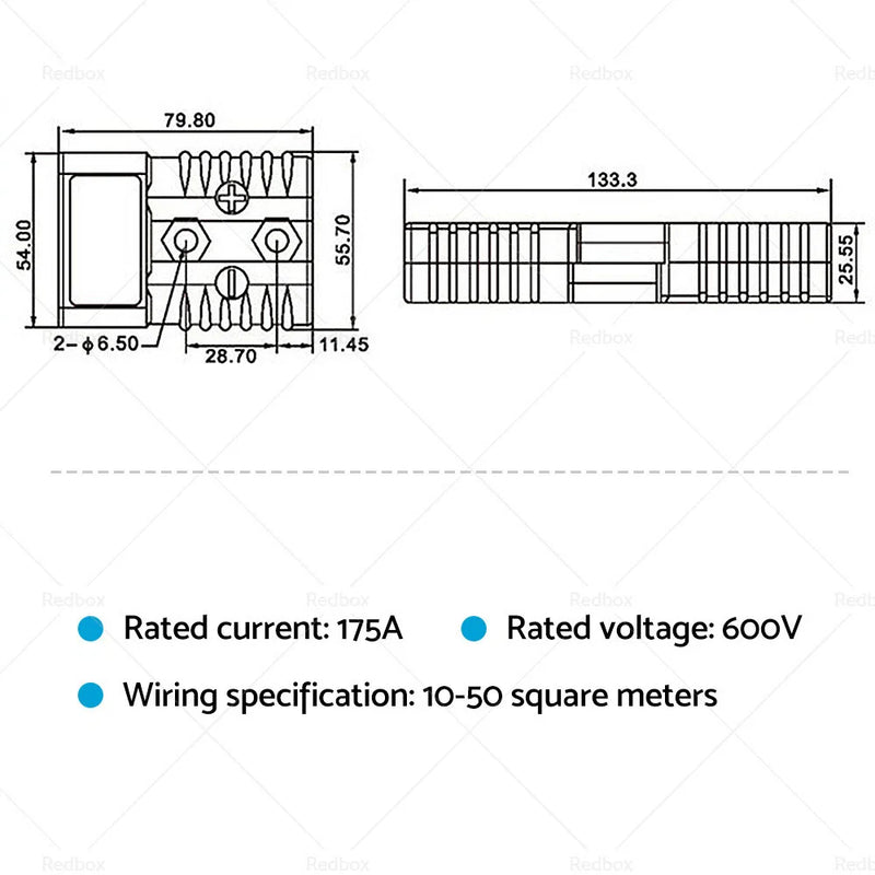 Anderson Style Plug 175A AMP Solar Connector (12V-24V)