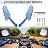 Motorcycle M8/M10 Rear View Mirrors Prismatic Blue Aluminum Alloy 1 Set