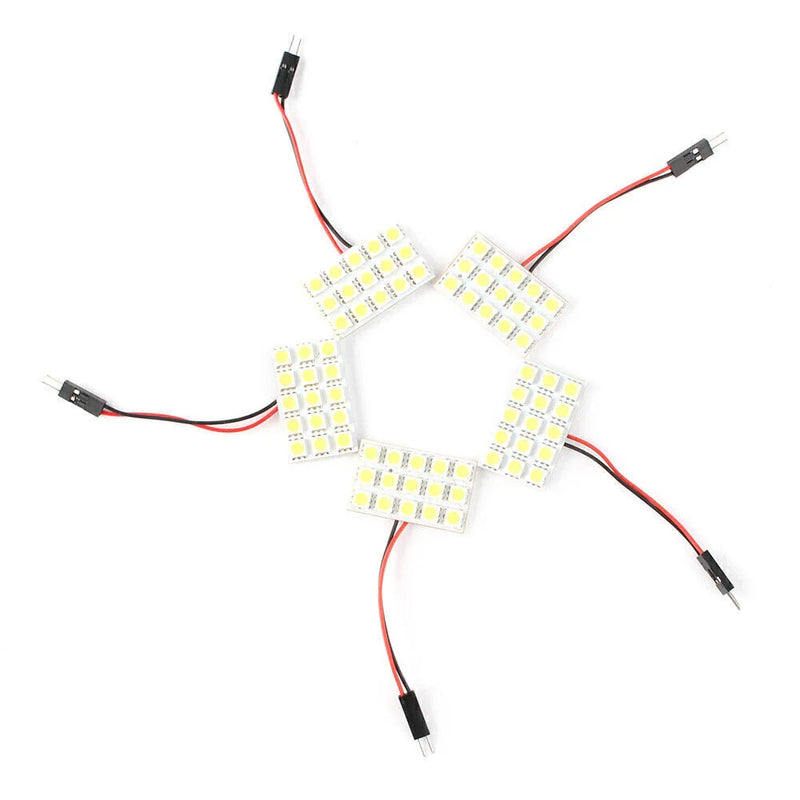Car Interior 5x White LED 5050 15SMD Dome Lights (Universal)