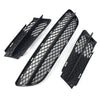 BMW 3 Series E90 E91 Black Front Lower Bumper Grilles Cover Set (2006-2008)