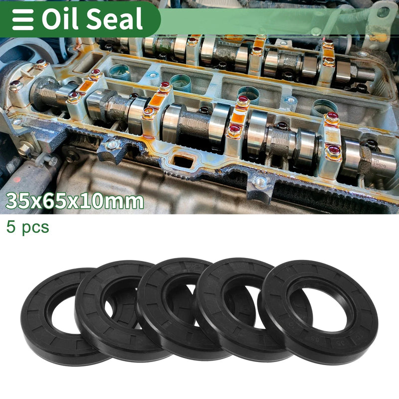 Vehicles Oil Seal 5x Rotary Shaft Seal NBR Rubber 35x65x10mm Black