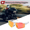 Motorcycle Riding Goggles Red Lens White Frame Tri-acetel Cellulose